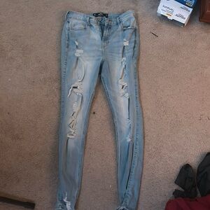 Holister skinny jeans , light wash.